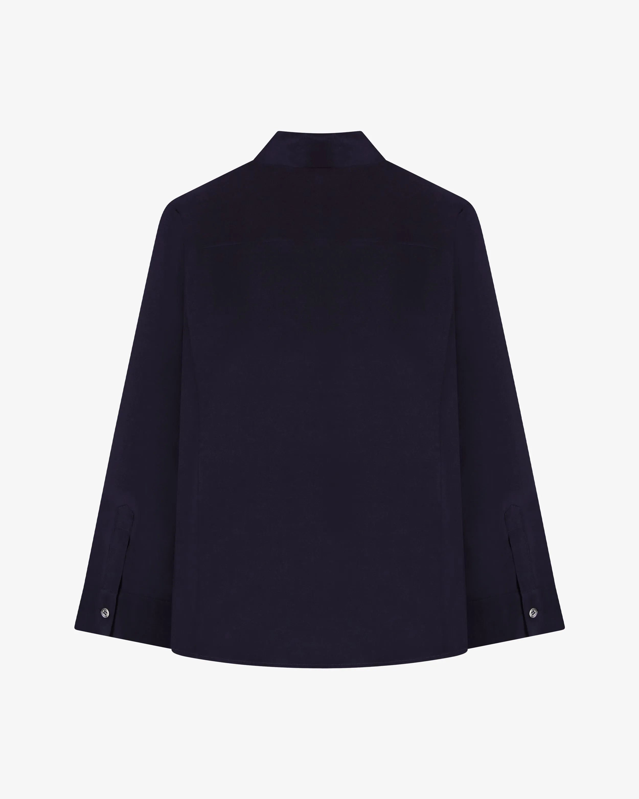 Silk Cape Sleeve Shirt - Midnight Navy