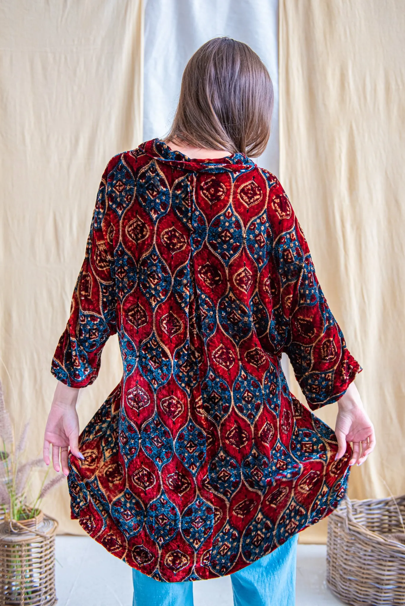 Silk Velvet Oversized Shirt