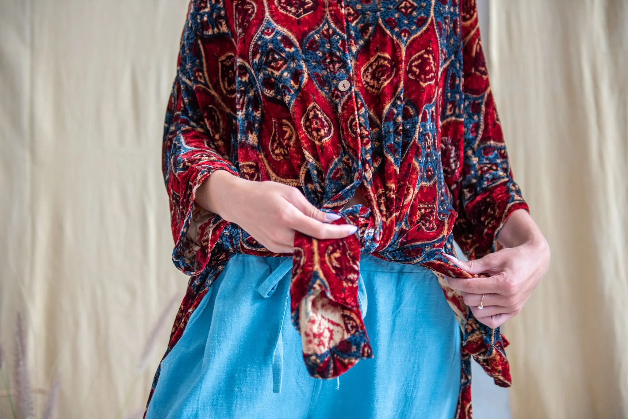 Silk Velvet Oversized Shirt