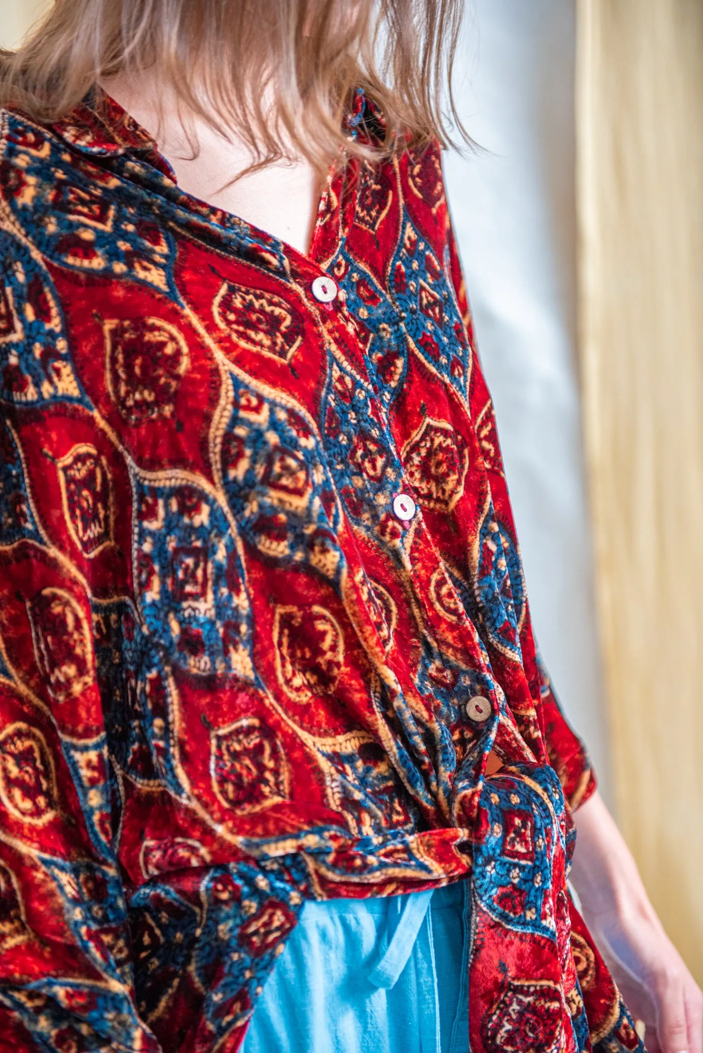 Silk Velvet Oversized Shirt