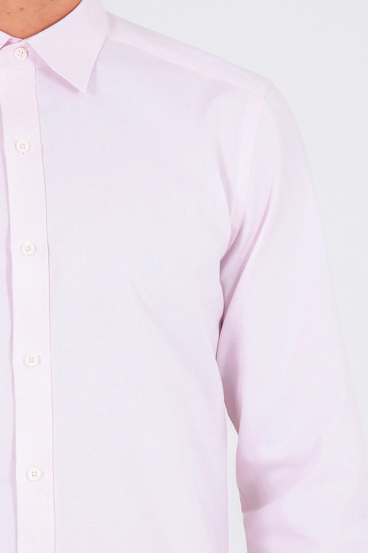 Slim Fit Long Sleeve Cotton Pink Casual Shirt