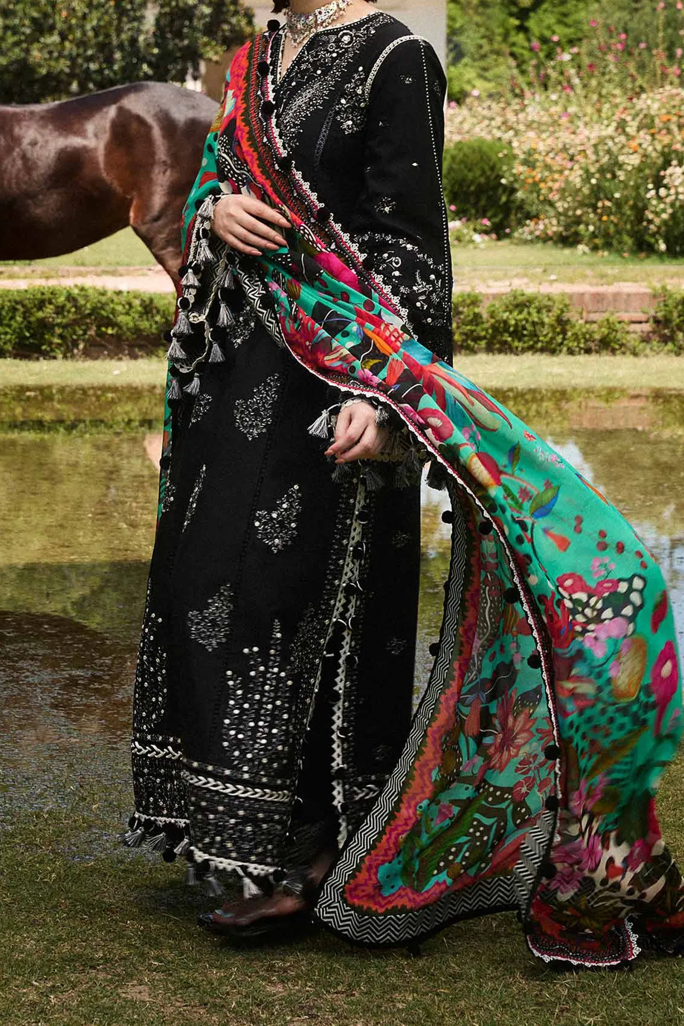 SS Lawn By Hussain Rehar Unstitched 3 Piece Emb Lawn Collection'2024-Rave