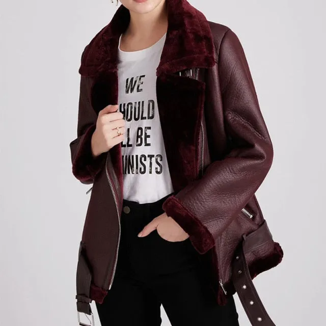 Stylemein - Leather Jacket For Women | Leather Ladies Coat