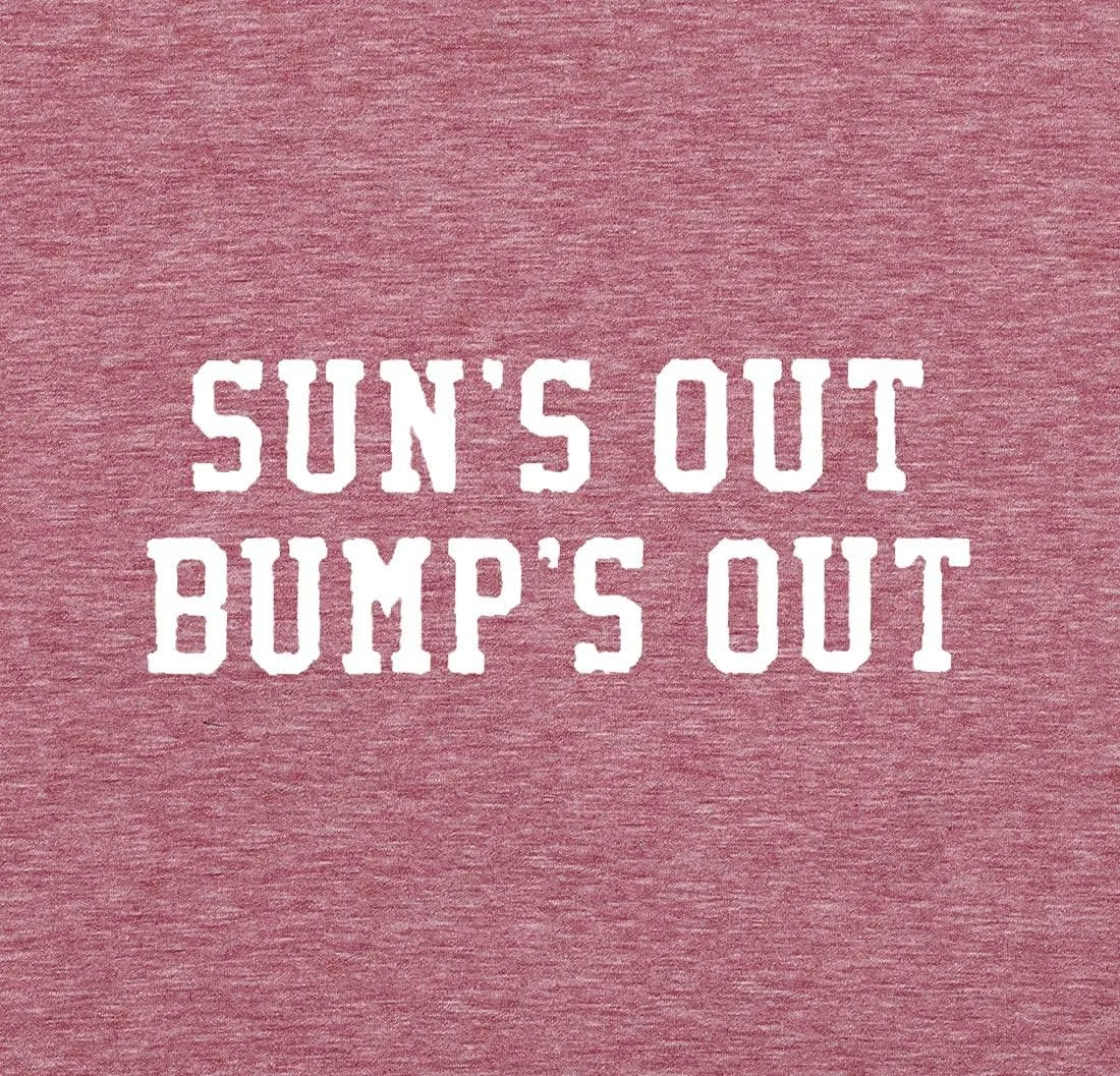 Sun's Out Bumps Out Shirt Women Maternity Pregnancy Funny Saying T-Shirt Summer Short Sleeve Casual Tops Tees