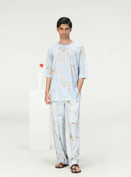 T-Shirt Linen Jersey Ice Blue