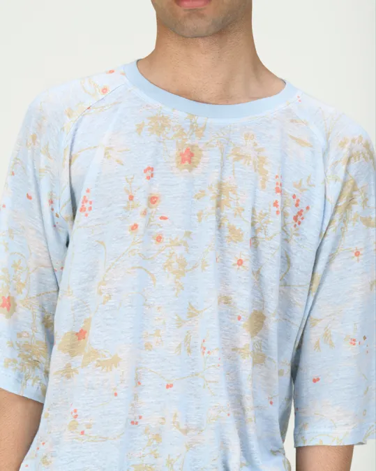 T-Shirt Linen Jersey Ice Blue