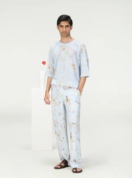 T-Shirt Linen Jersey Ice Blue