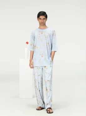 T-Shirt Linen Jersey Ice Blue
