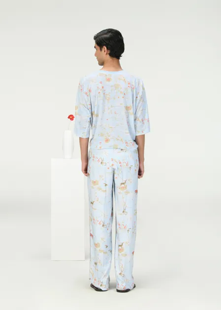 T-Shirt Linen Jersey Ice Blue
