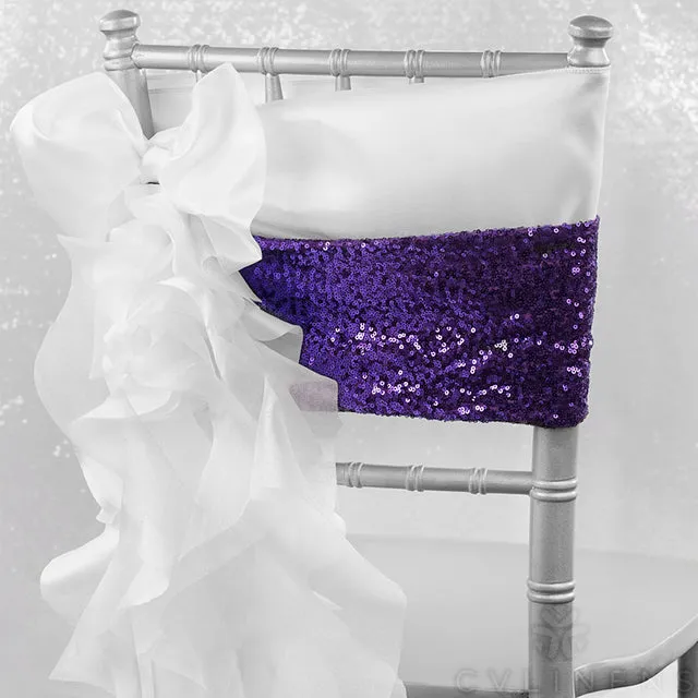 Taffeta Chair Sash/Tie - White