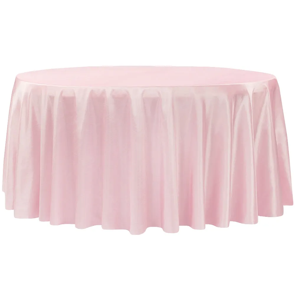 Taffeta Tablecloth 120" Round - Pink