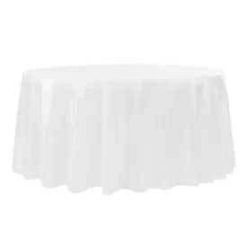 Taffeta Tablecloth 132" Round - White