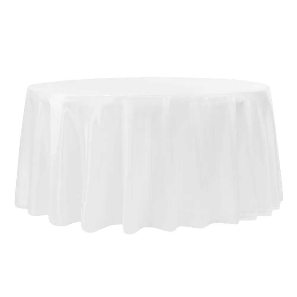 Taffeta Tablecloth 132" Round - White