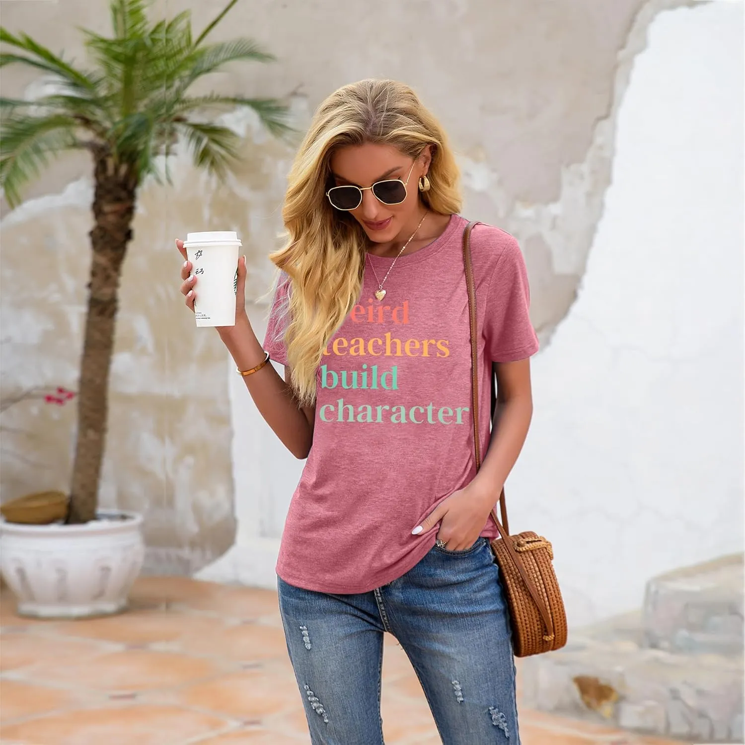 Teacher Life T-Shirt - Women's Weird Teacher Tee - Short Sleeve Tops