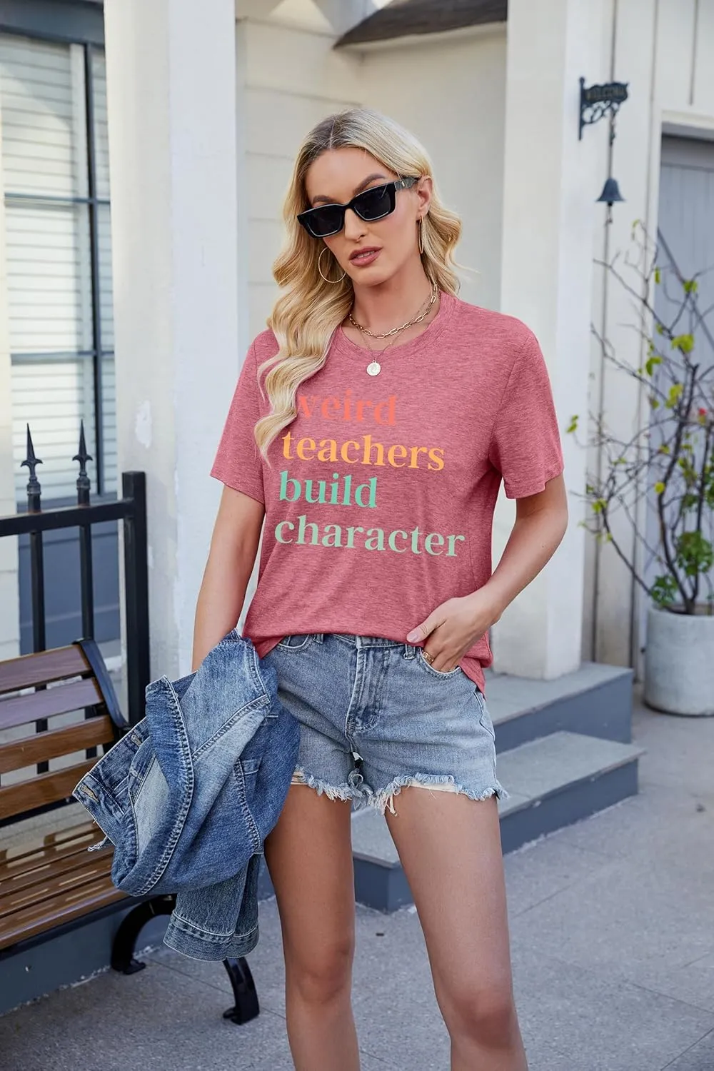 Teacher Life T-Shirt - Women's Weird Teacher Tee - Short Sleeve Tops