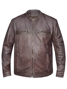 The "Oliver" Lightweight Brown Leather Jacket