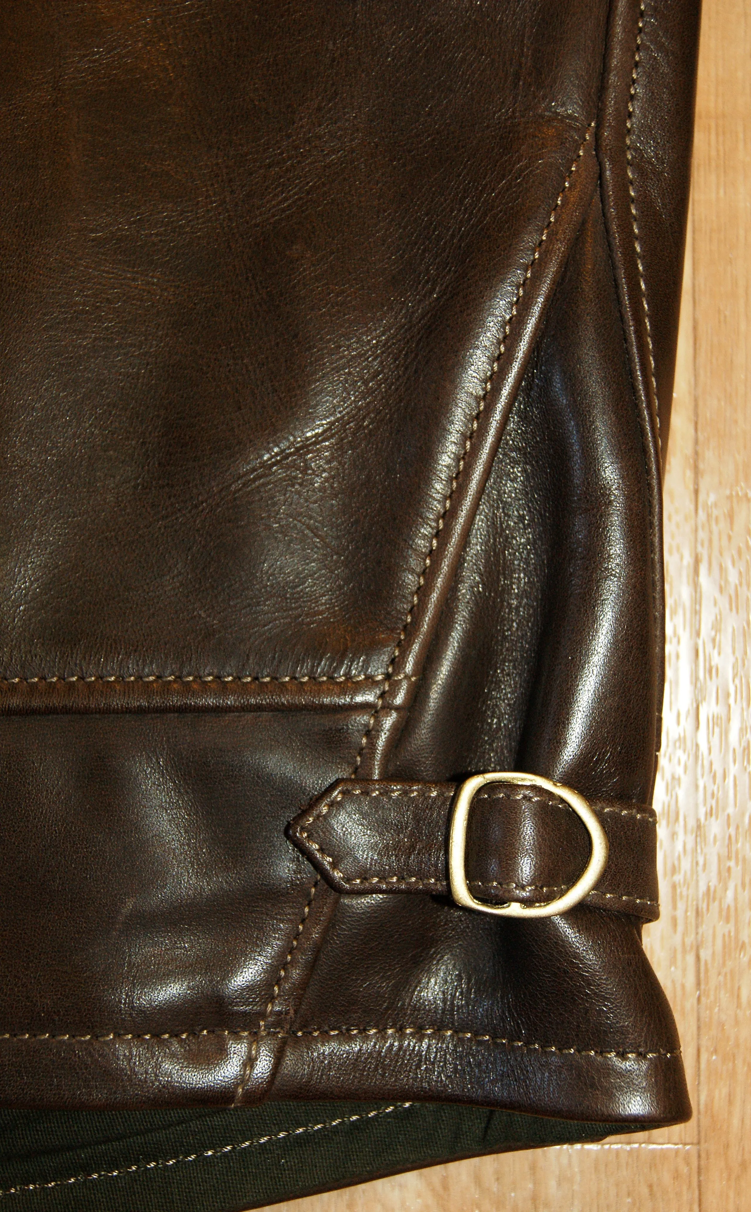 Thedi x Thurston Brown Cowhide Button-Up Shawl Collar Utility Jacket