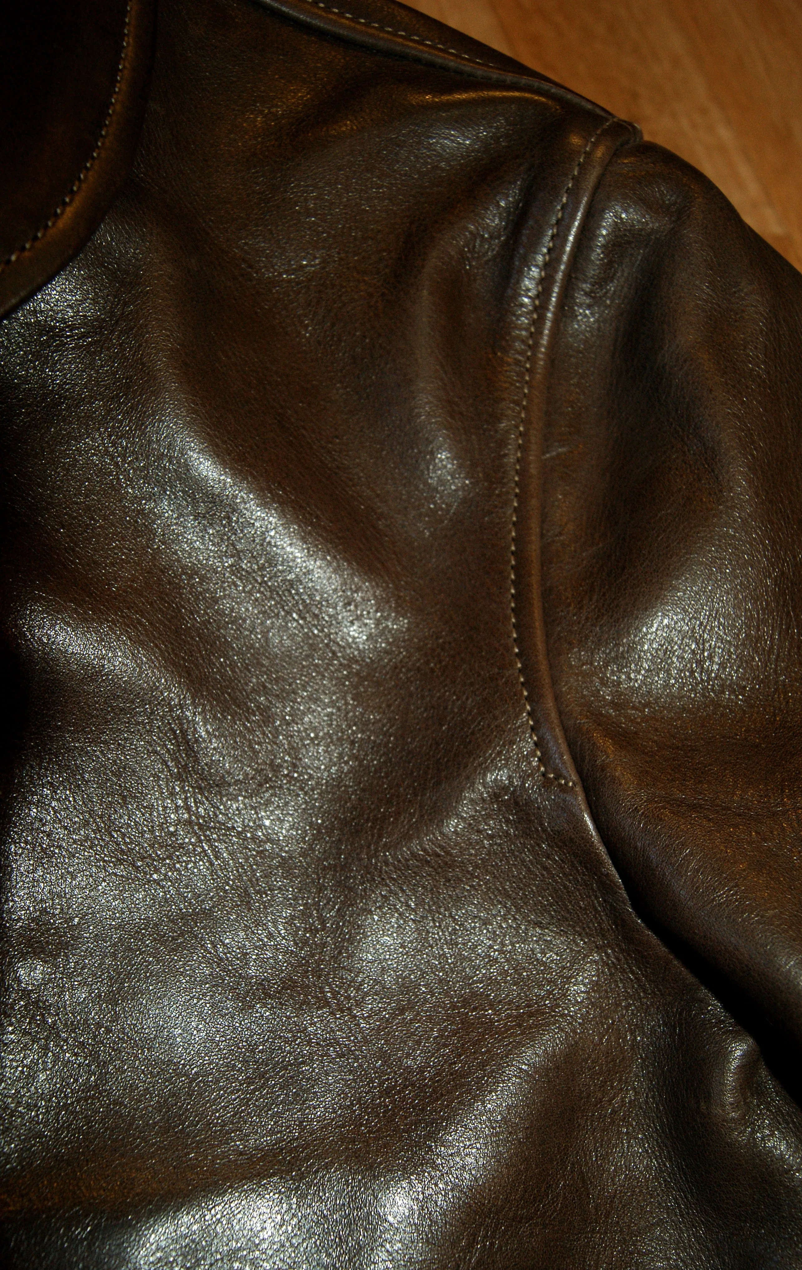 Thedi x Thurston Brown Cowhide Button-Up Shawl Collar Utility Jacket