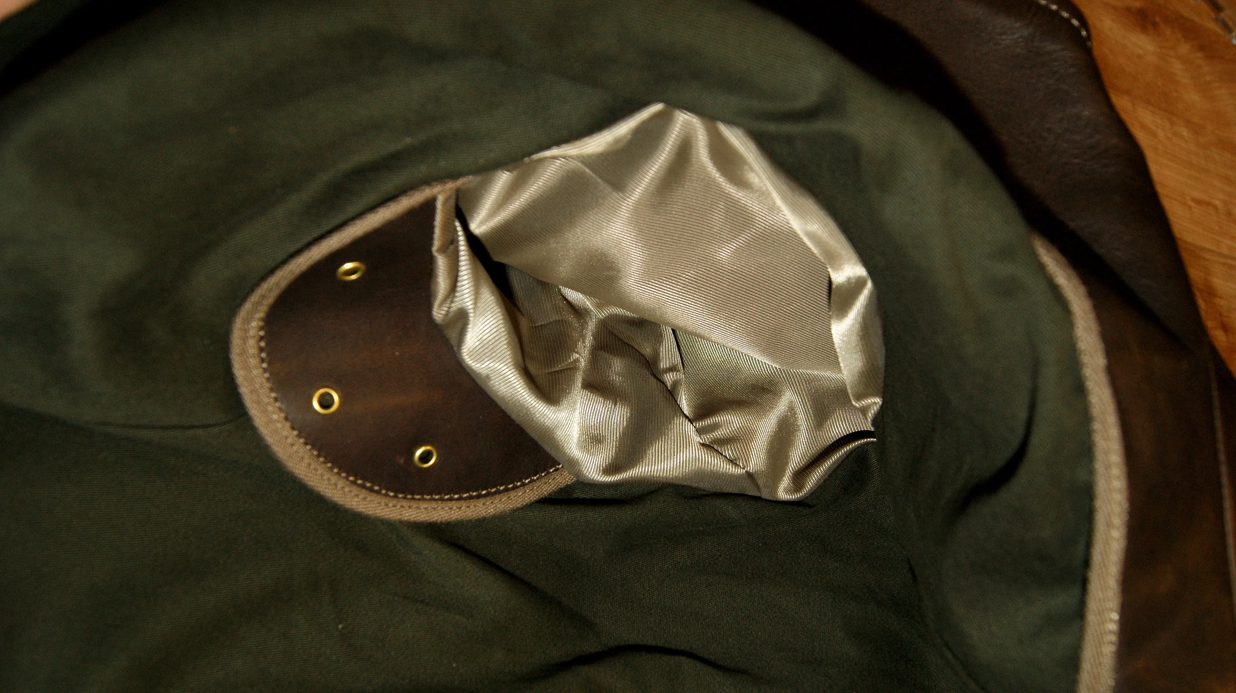 Thedi x Thurston Brown Cowhide Button-Up Shawl Collar Utility Jacket
