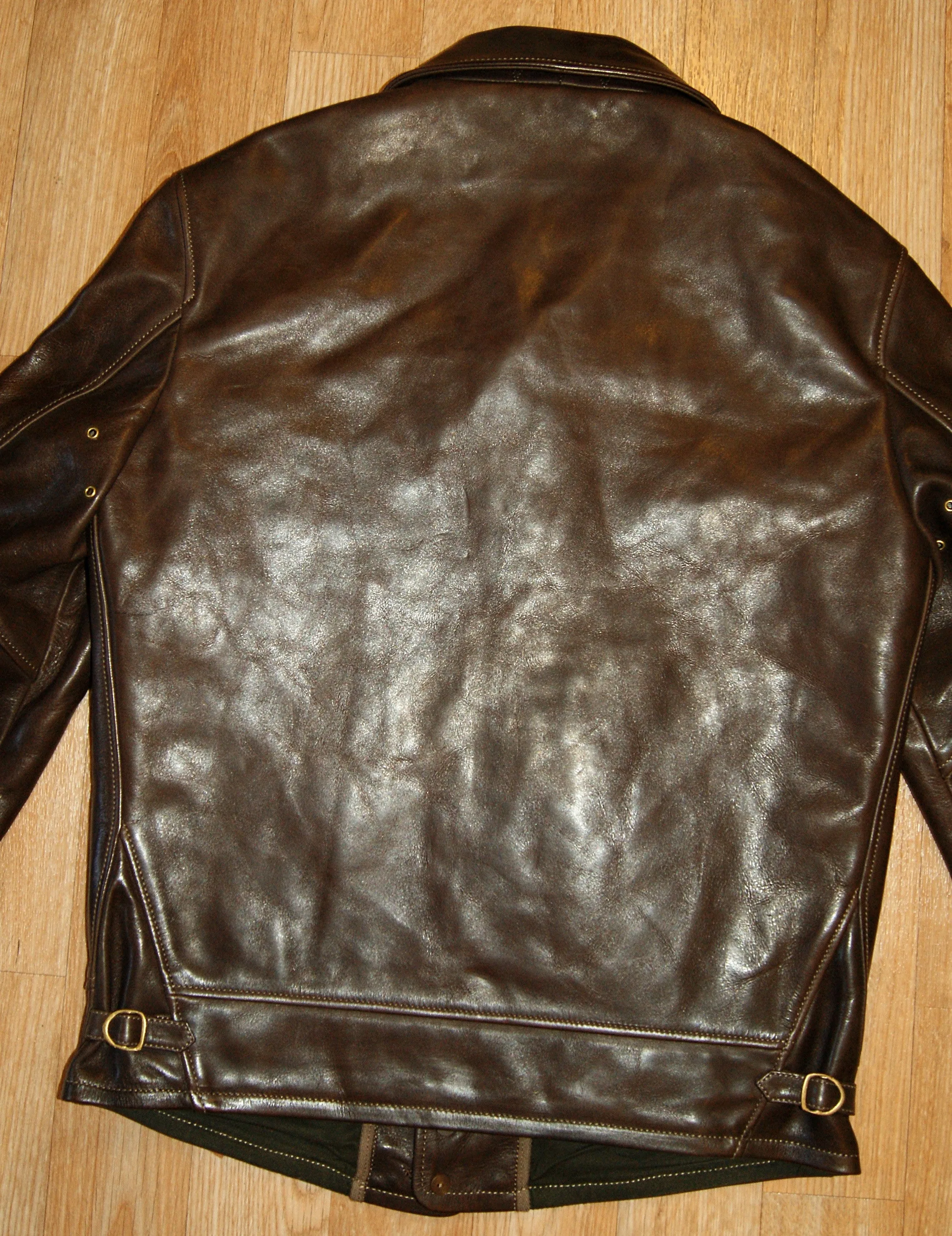 Thedi x Thurston Brown Cowhide Button-Up Shawl Collar Utility Jacket