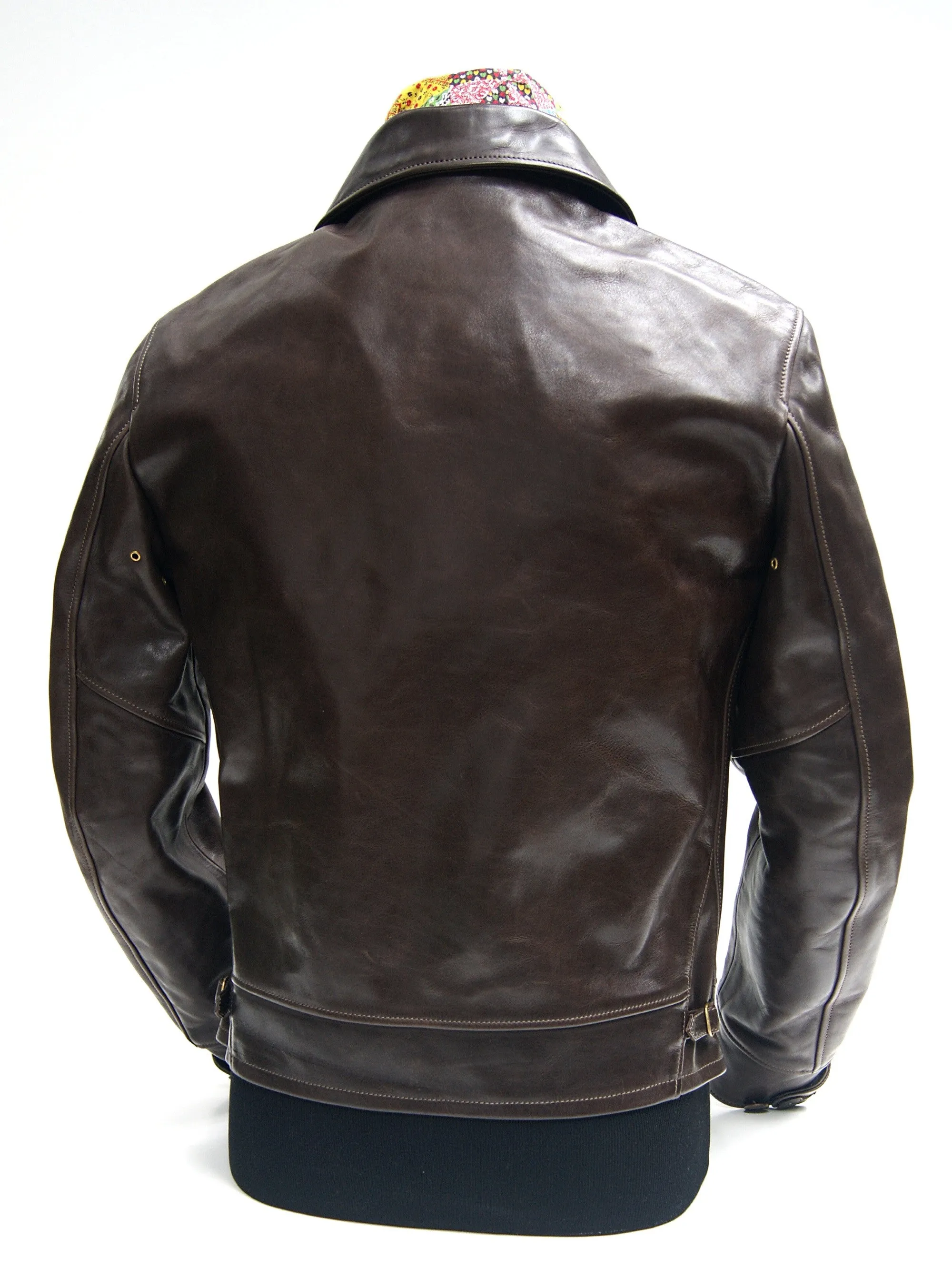 Thedi x Thurston Brown Cowhide Button-Up Shawl Collar Utility Jacket
