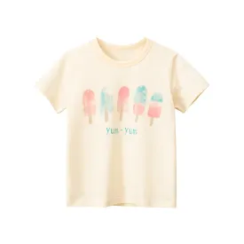 Toddler/Kid Girl's Ice Cream Print Design T-shirt