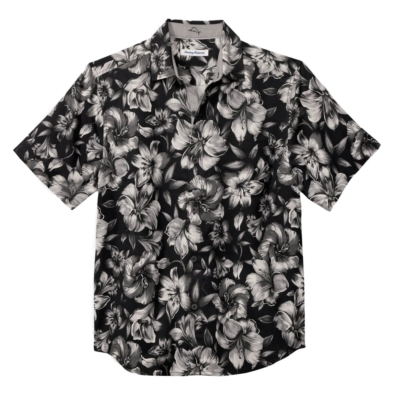 Tommy Bahama Hibiscus Hideaway Camp Shirt - Black