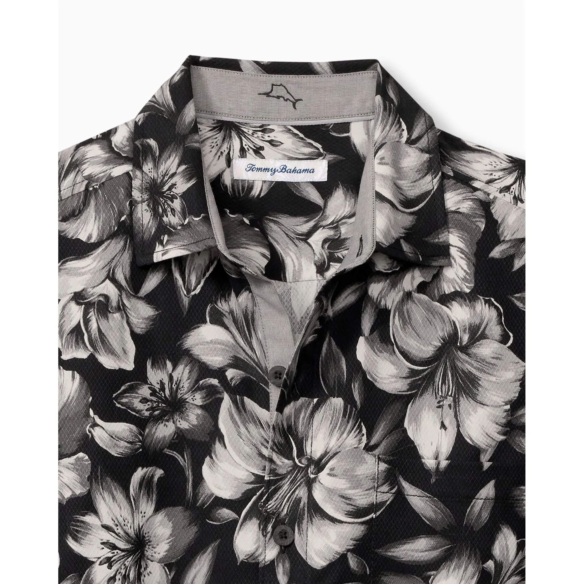 Tommy Bahama Hibiscus Hideaway Camp Shirt - Black