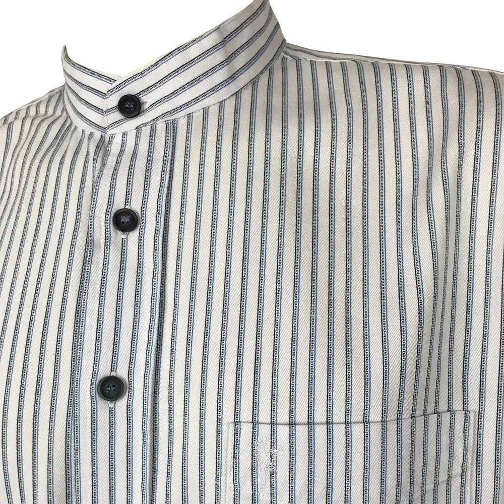 Traditional Irish Grandfather Shirt, Men's Casual Long Sleeve Button Down Collarless Dress Shirt