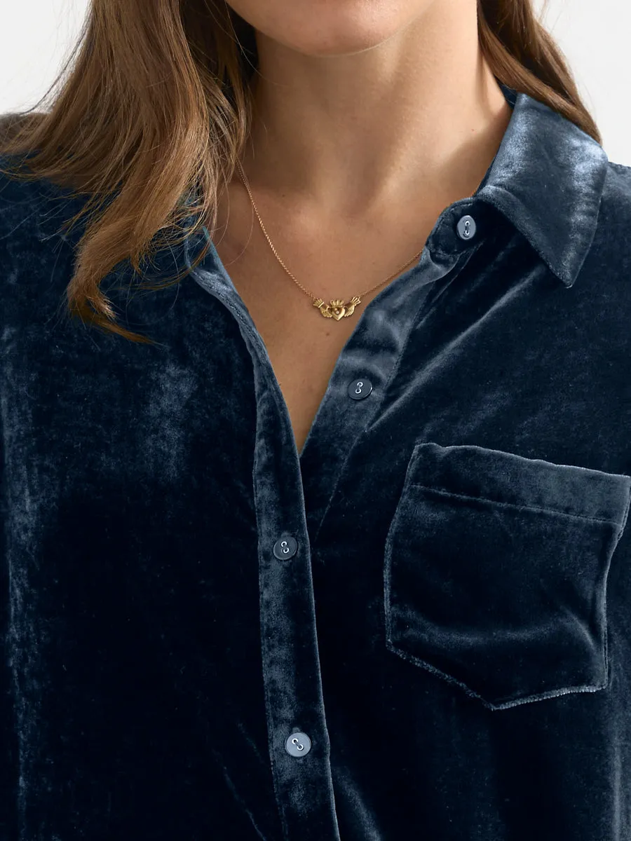 VELVET BUTTON DOWN