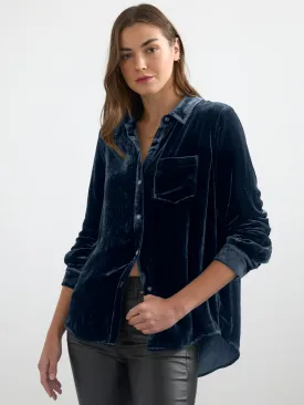 VELVET BUTTON DOWN