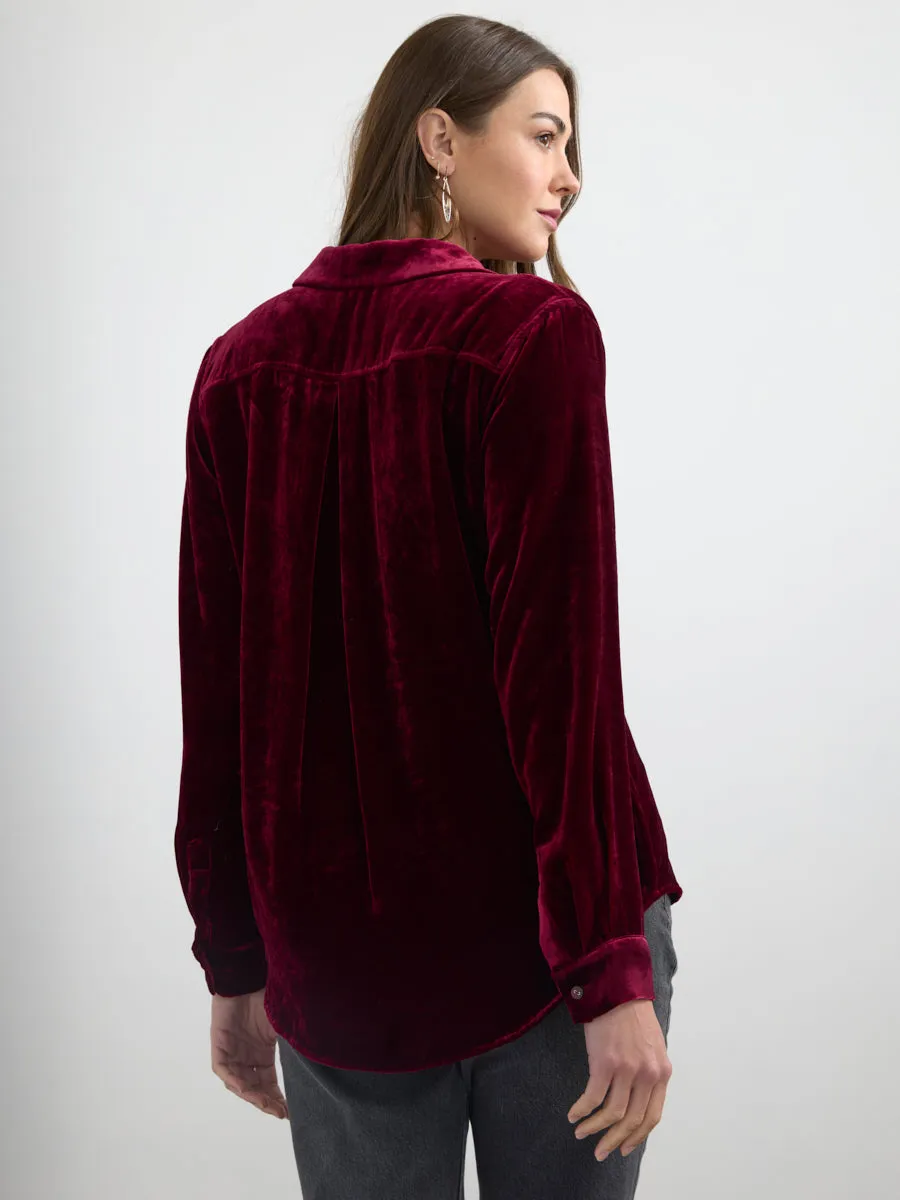 VELVET BUTTON DOWN