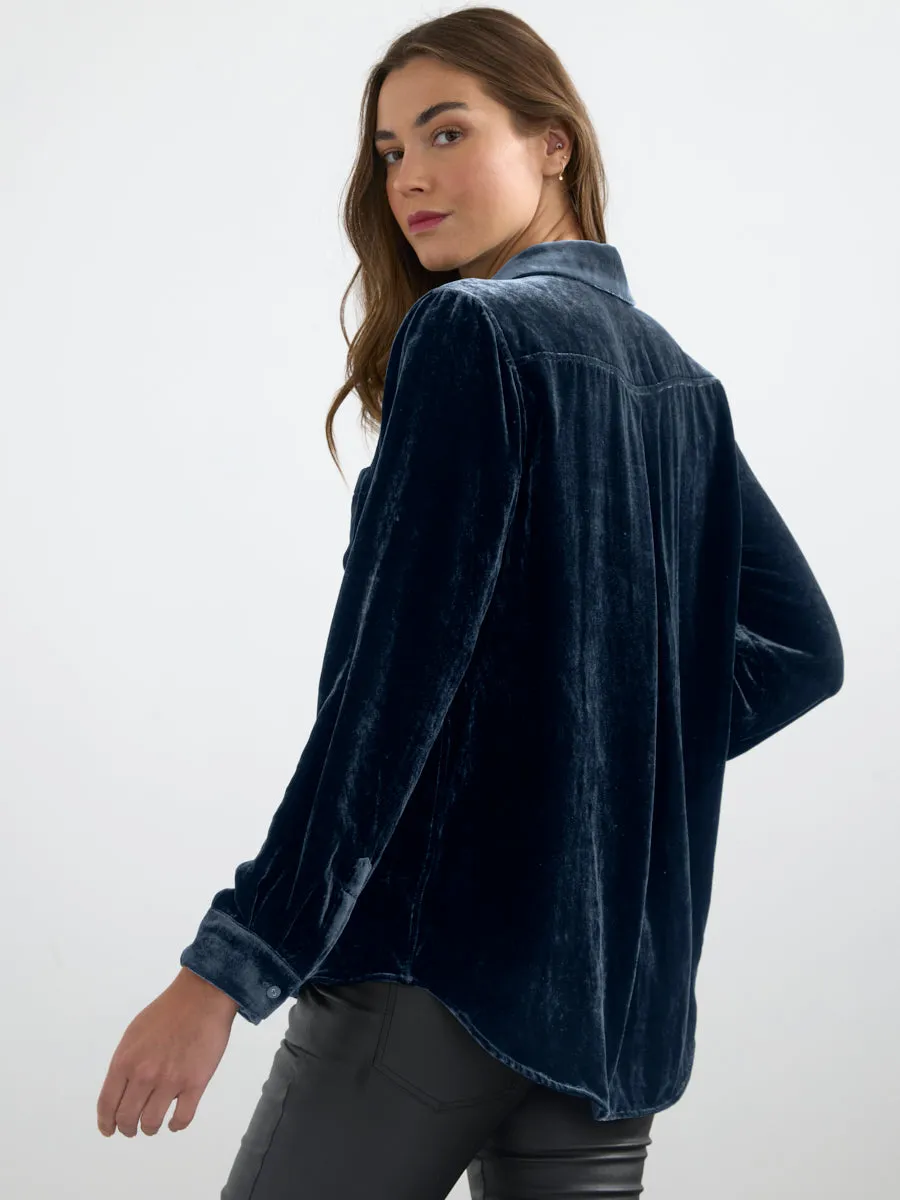 VELVET BUTTON DOWN