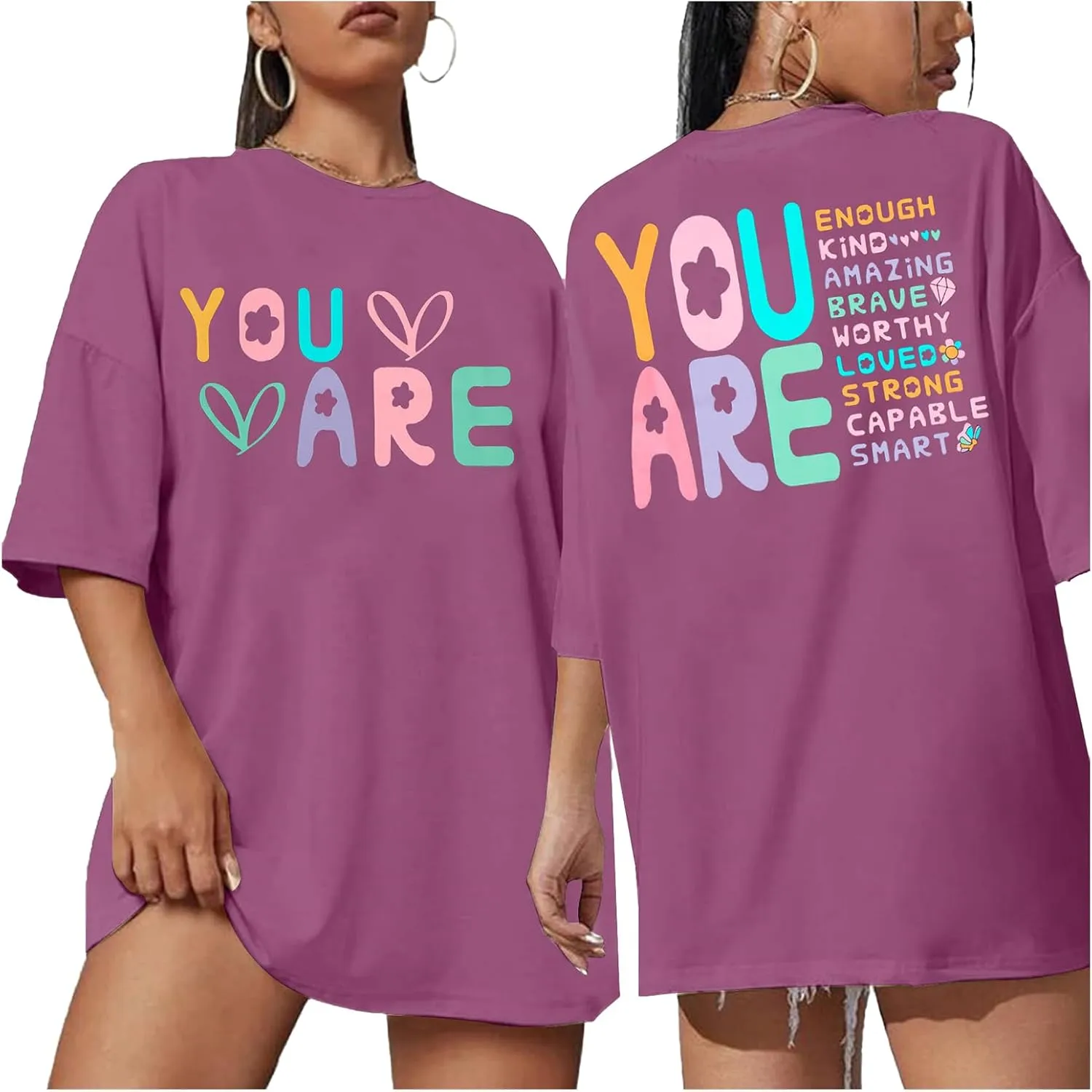 VILOVE You are Inspiration T Shirt Women Oversized Christian Shirts Positive Affirmation Tee Casual Blessed Saying Tops