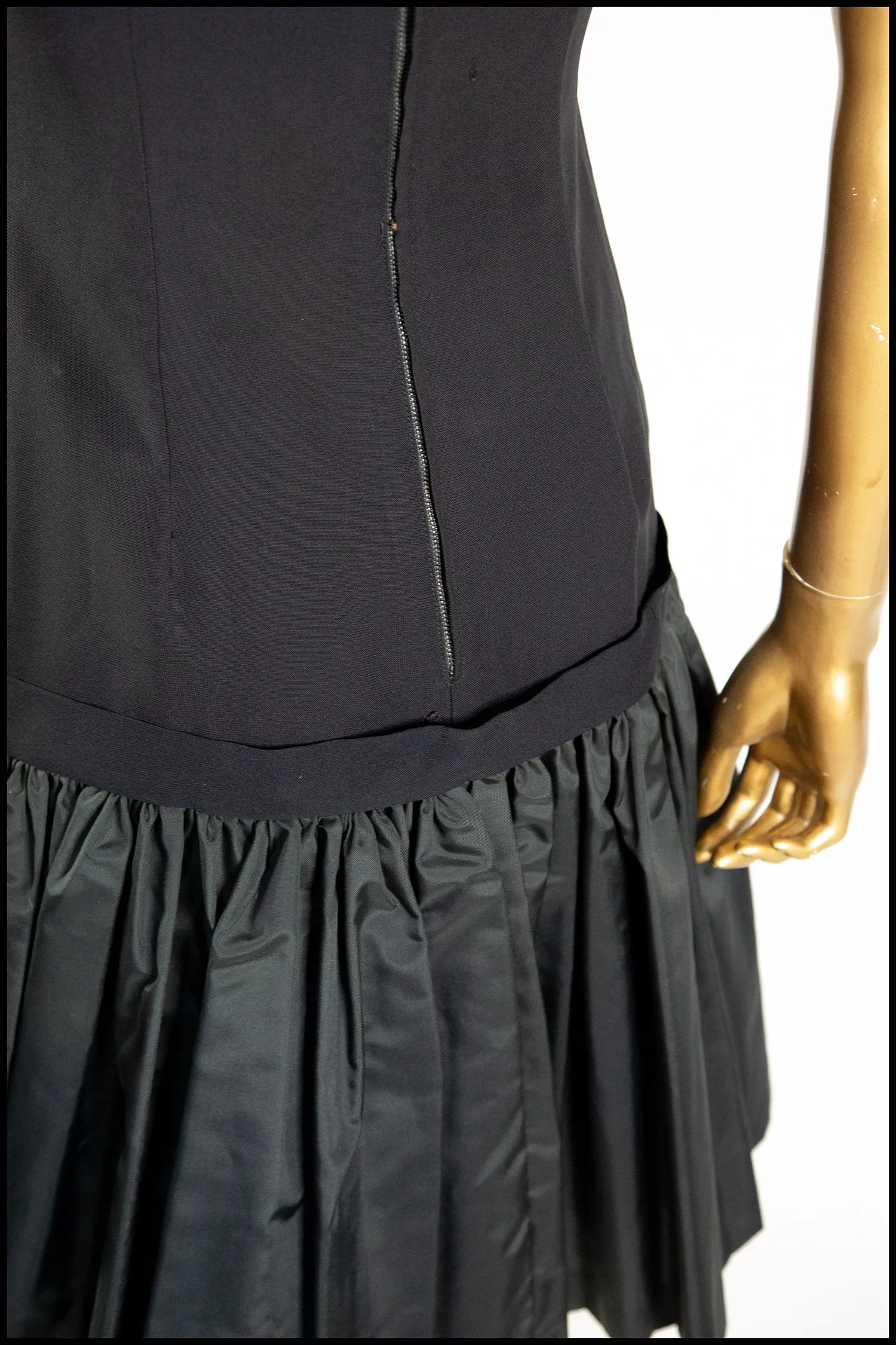 Vintage 1950s Black Crepe Cocktail Dress