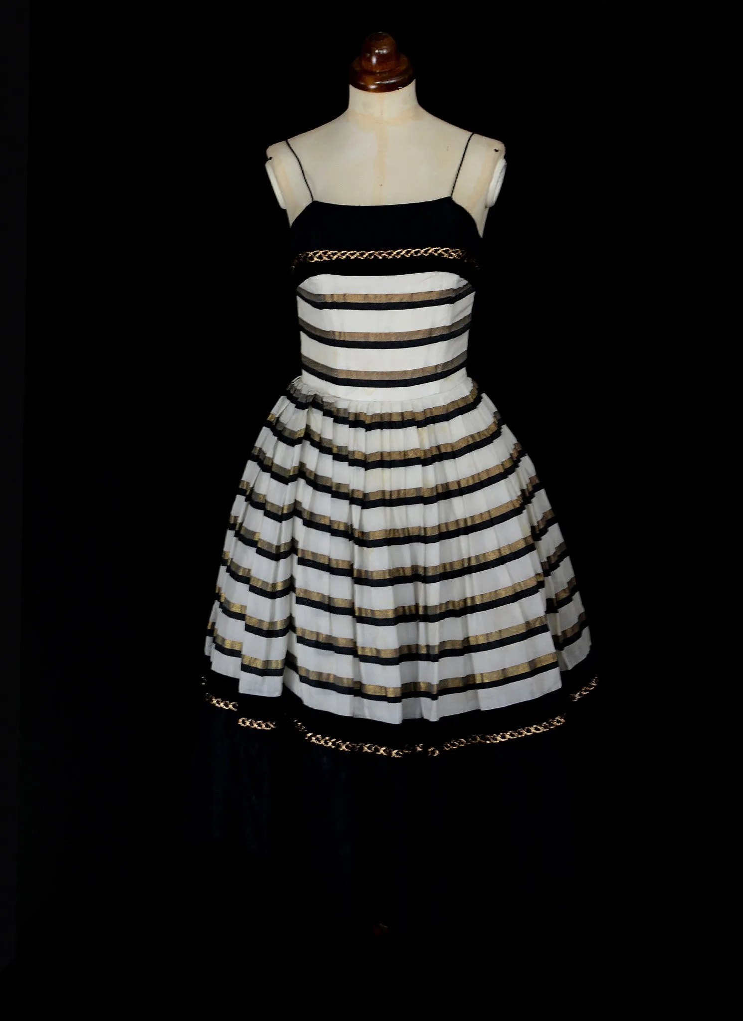 Vintage 1950s Stripe Cocktail Dress