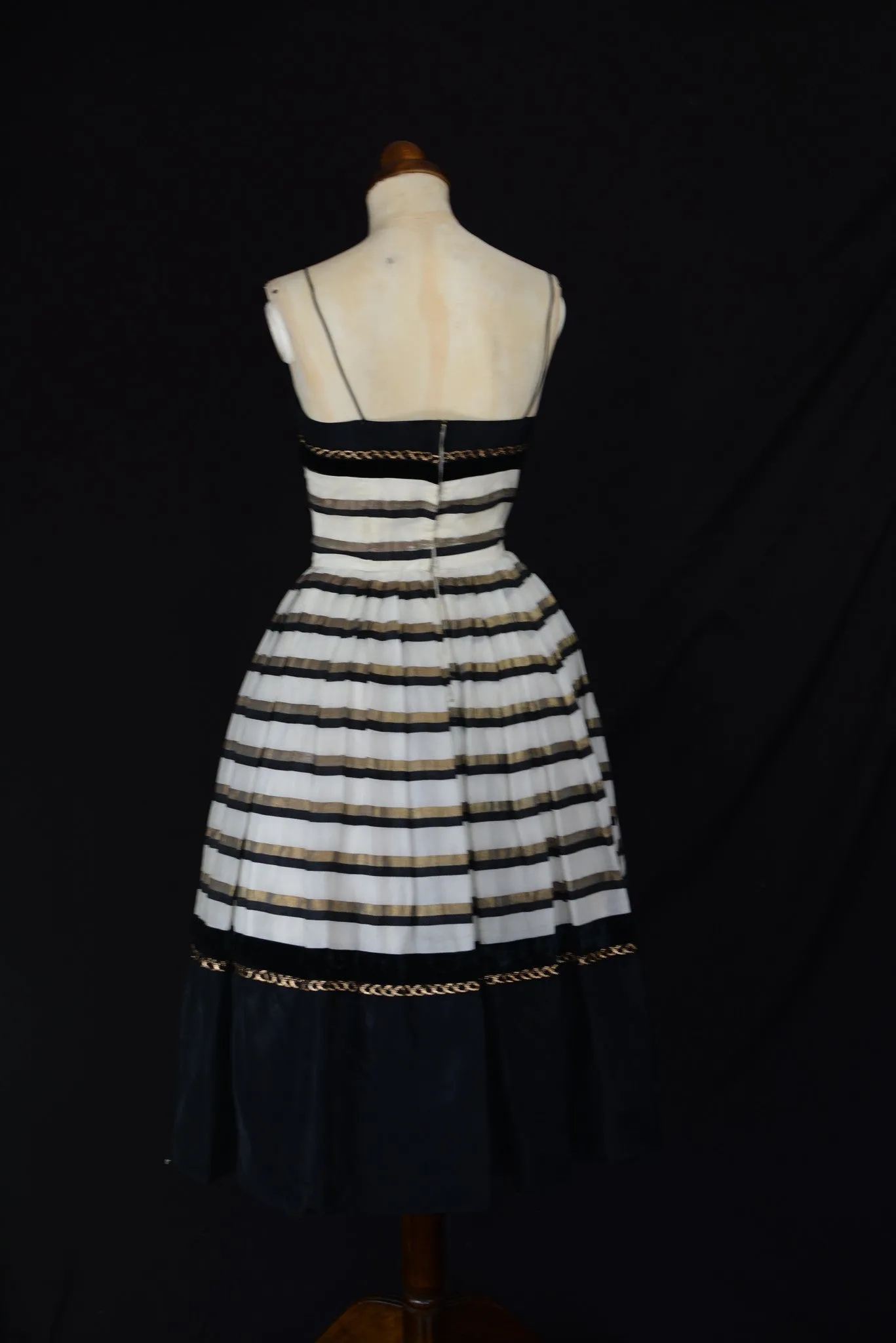 Vintage 1950s Stripe Cocktail Dress