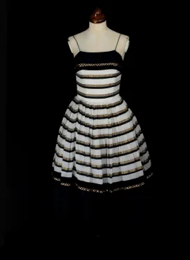Vintage 1950s Stripe Cocktail Dress