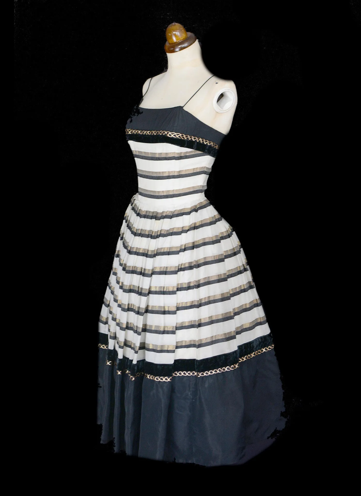 Vintage 1950s Stripe Cocktail Dress