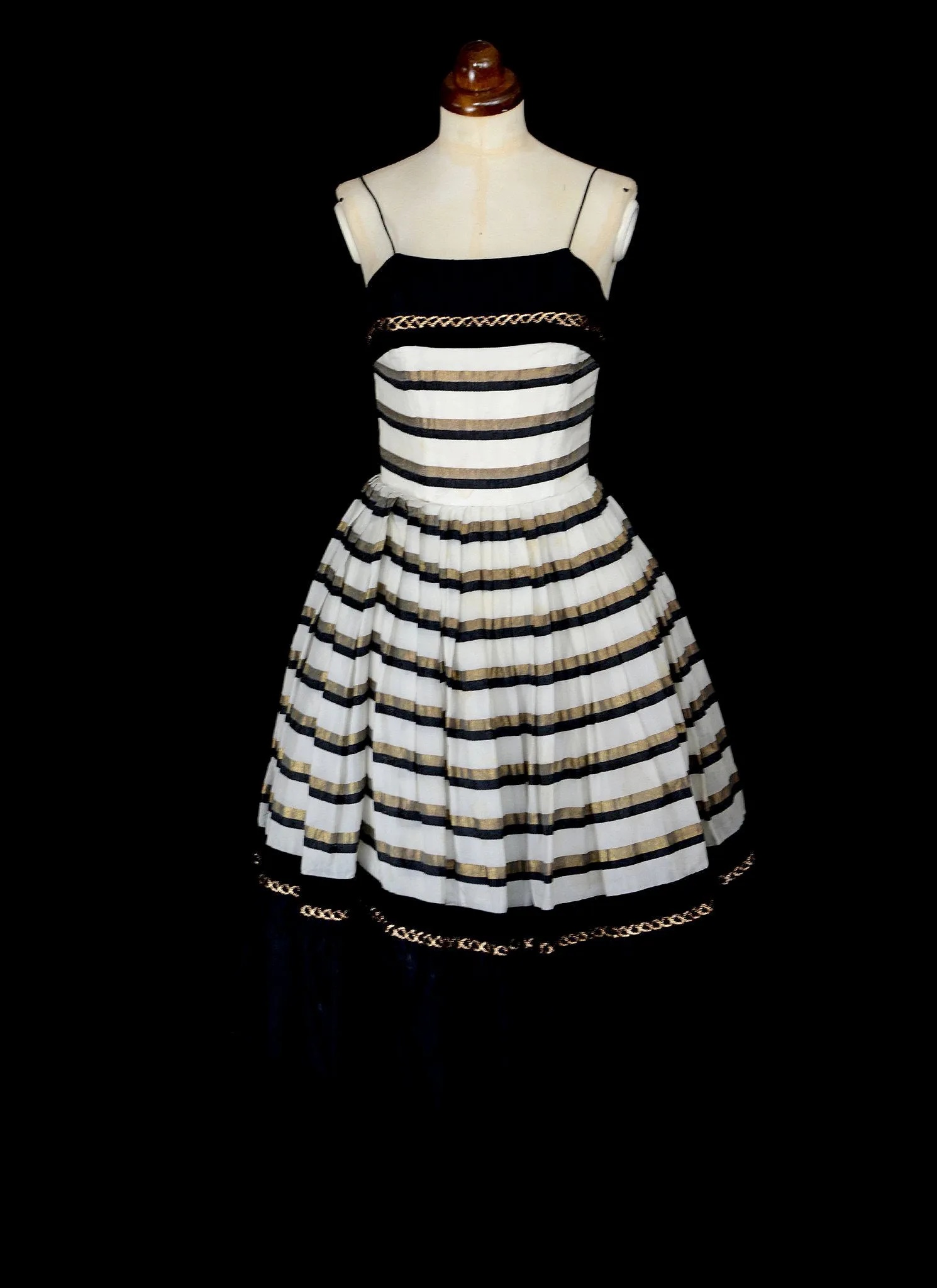 Vintage 1950s Stripe Cocktail Dress