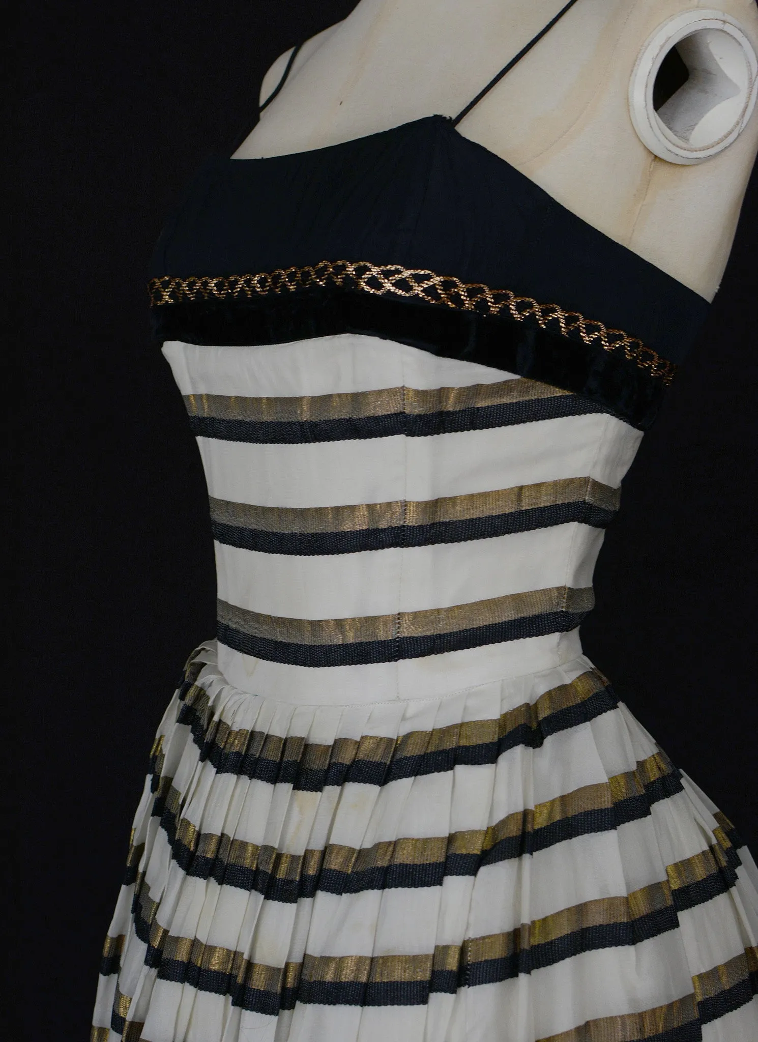 Vintage 1950s Stripe Cocktail Dress