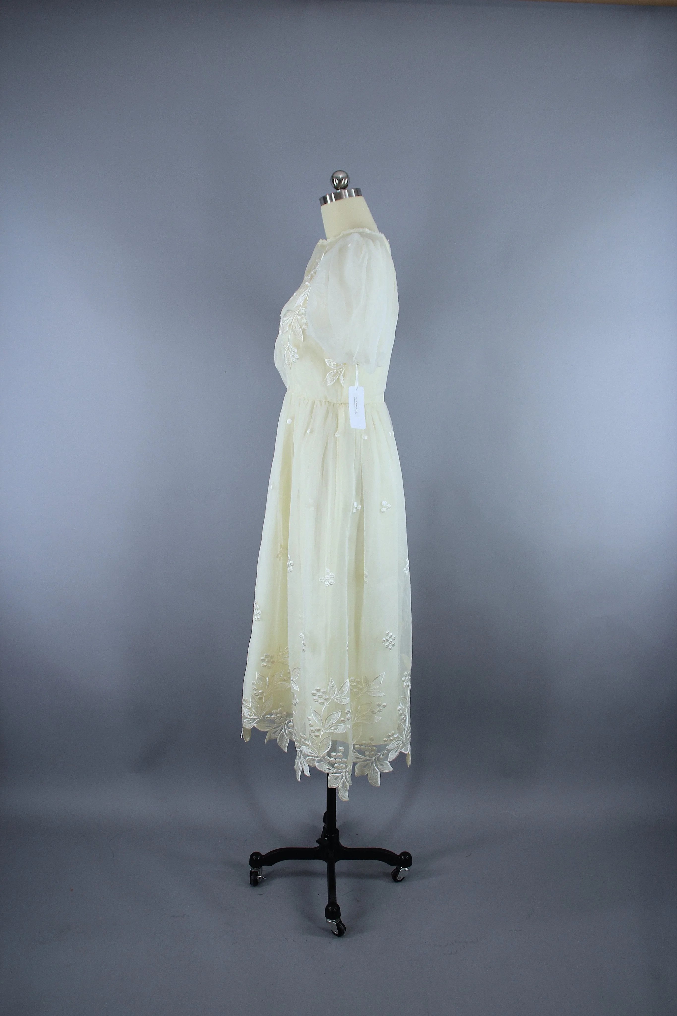 Vintage 1980s Chiffon Lace Party Dress