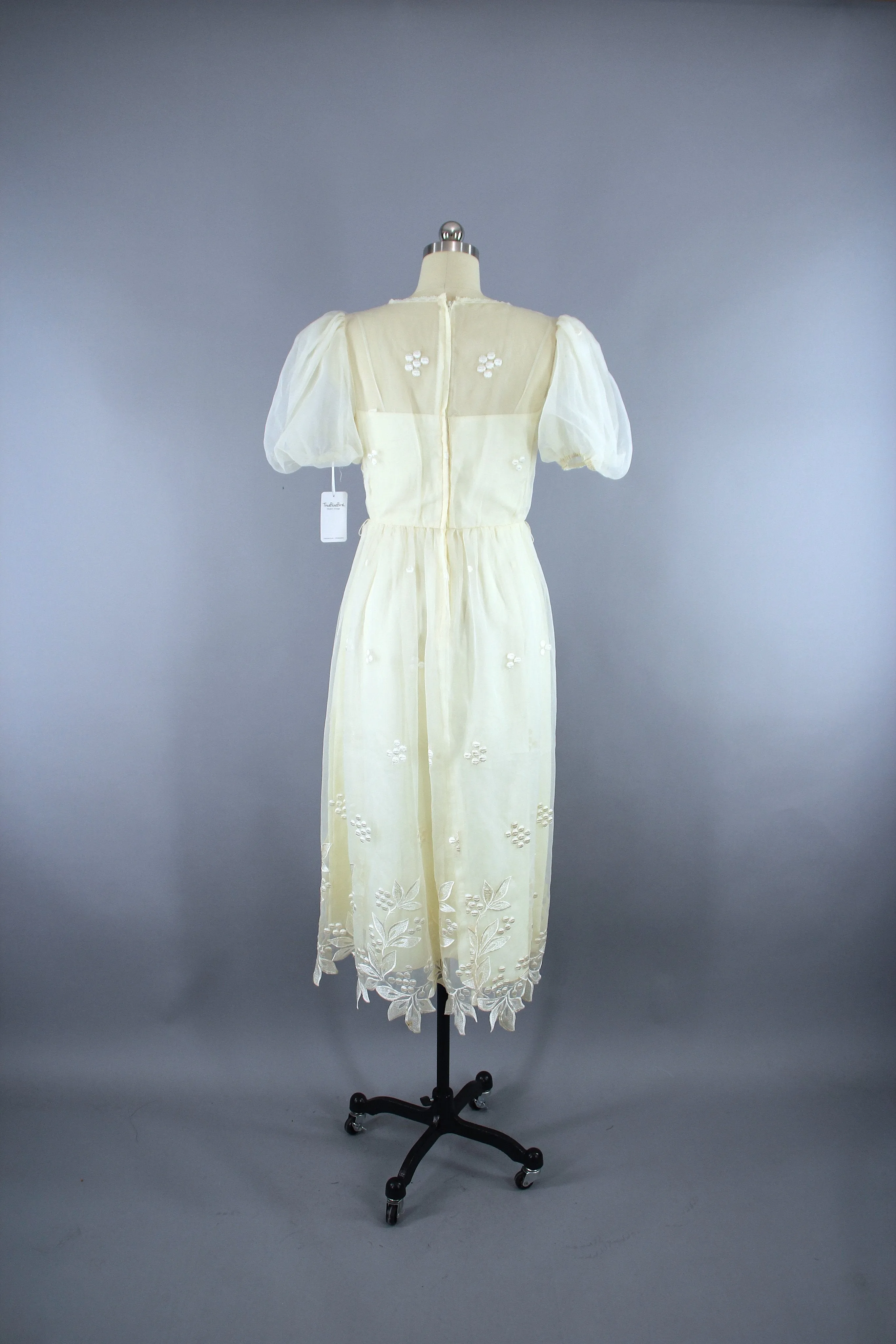 Vintage 1980s Chiffon Lace Party Dress