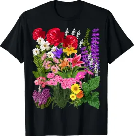 Vintage Flower Botanical Illustration Chart Plant T-Shirt