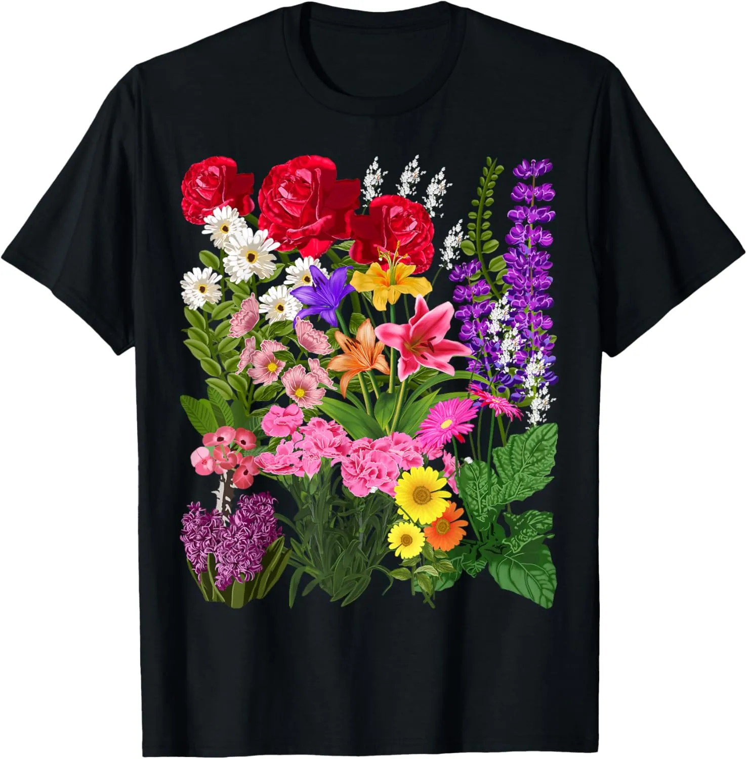 Vintage Flower Botanical Illustration Chart Plant T-Shirt