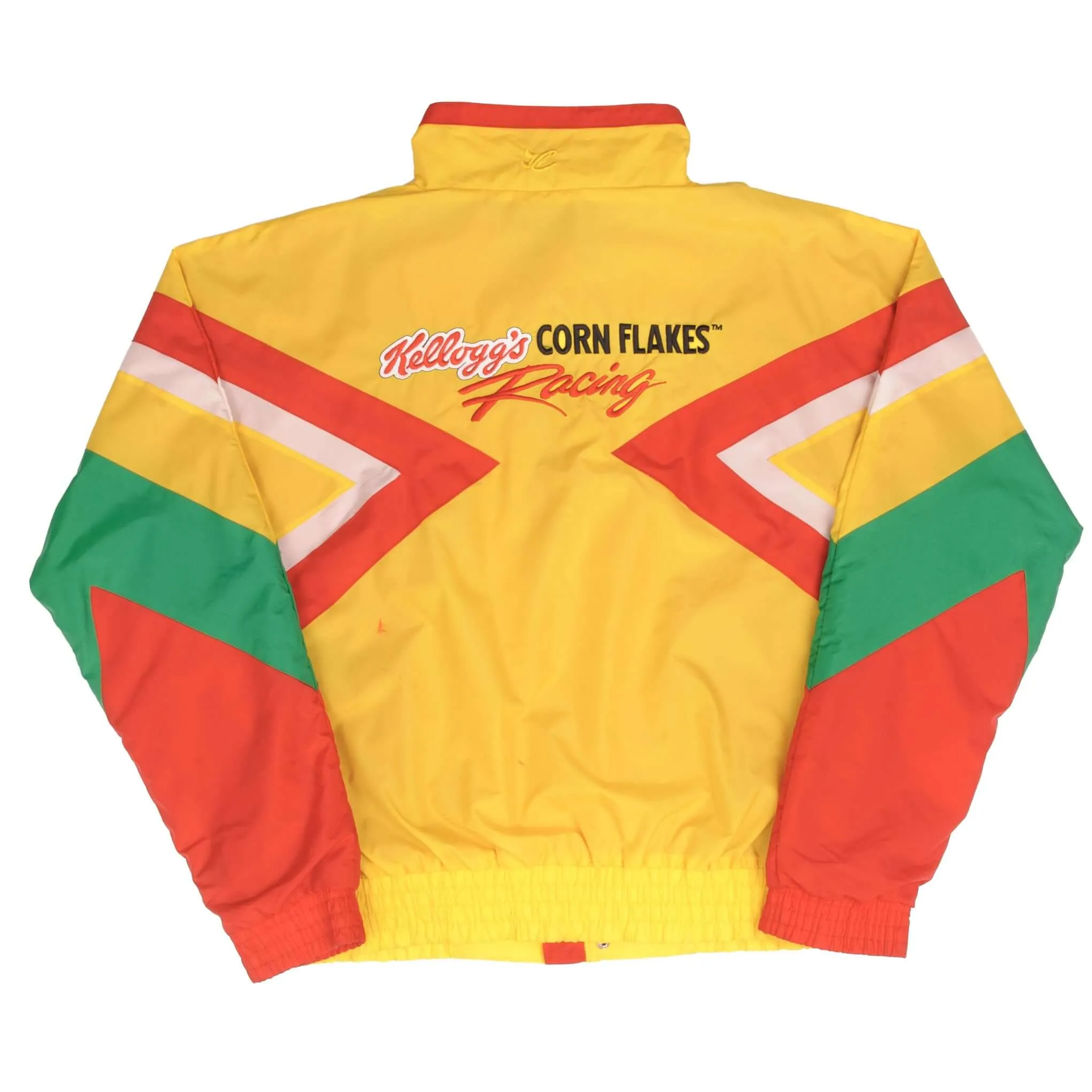 VINTAGE NASCAR TERRY LABONTE KELLOGGS YELLOW WINDBREAKER JACKET 1990S SZE MEDIUM