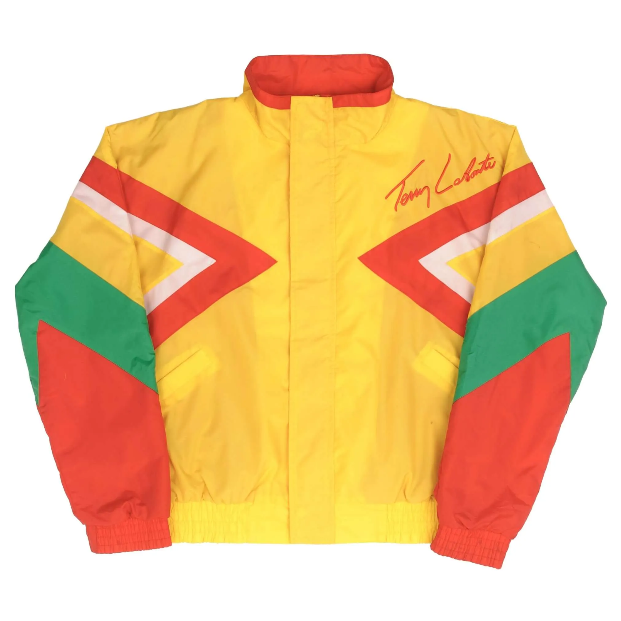 VINTAGE NASCAR TERRY LABONTE KELLOGGS YELLOW WINDBREAKER JACKET 1990S SZE MEDIUM