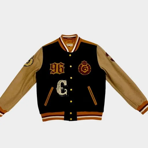 VINTAGE RAG ORANGE BLACK VARSITY