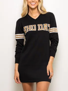 WHO DAT Black Sweater Dress